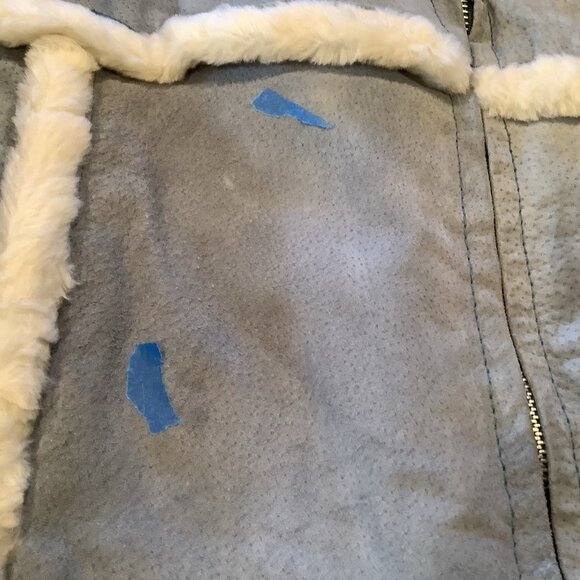 Seventy Seven 77 Blue Genuine Leather Suede Coat Sz Small Soft Lining Y2K READ - Picture 3 of 15